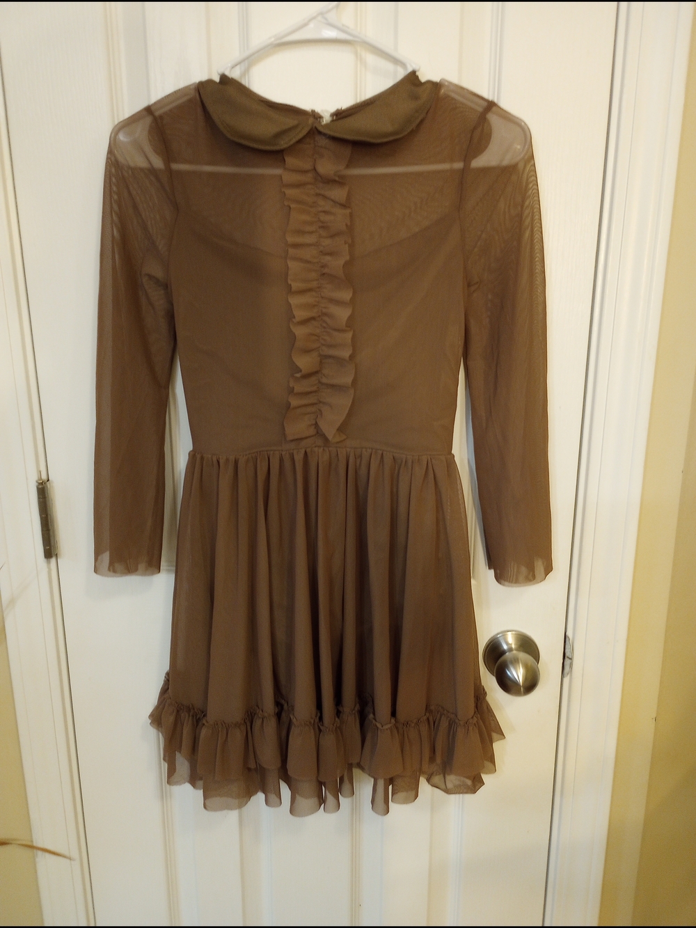 Weissman Brown Ruffled Mesh Dress for Girls